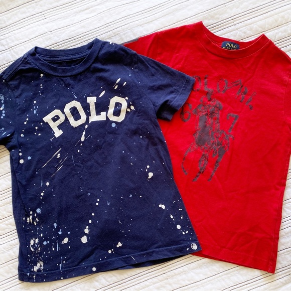 Polo by Ralph Lauren Short Sleeved Tee Bundle In Classic Red And Navy sz Boys 5 - Picture 2 of 6